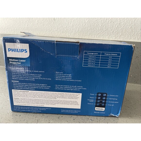 PHILIPS Motion Laser Projector Dot Pattern Red & Green Christmas Lights w/Remote - Picture 6 of 10